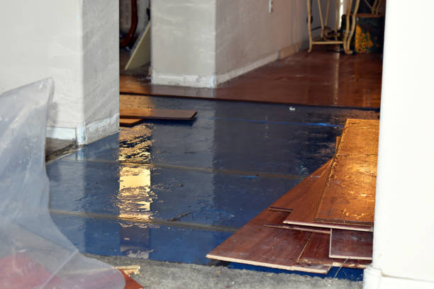 Professional Flood Damage Restoration technician working in Osceola, IN